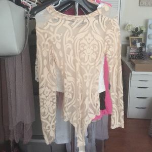 Nude sheer body suit