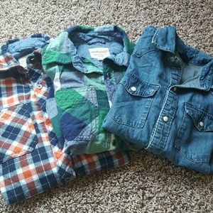 3 long sleeve button down shirts. 10-12