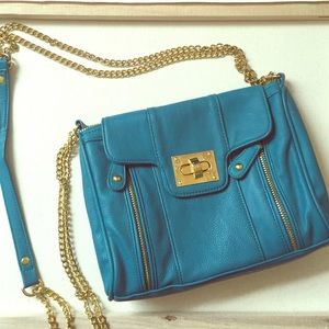 Turquoise / blue cross body shoulder bag