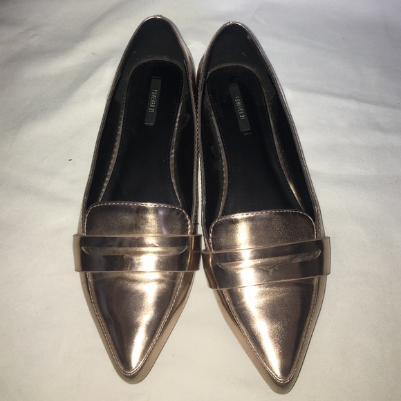 Rose gold loafers