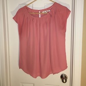 Dark coral chiffon blouse