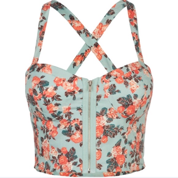 Flower print crop top - Picture 1 of 4
