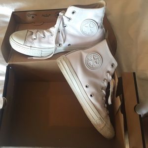 White Leather Converse All Star