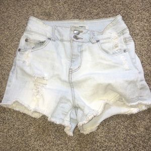 Light wash high waisted shorts