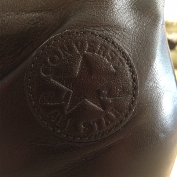 Rare.. Black Wedge Leather Converse All Star