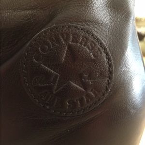 Rare.. Black Wedge Leather Converse All Star