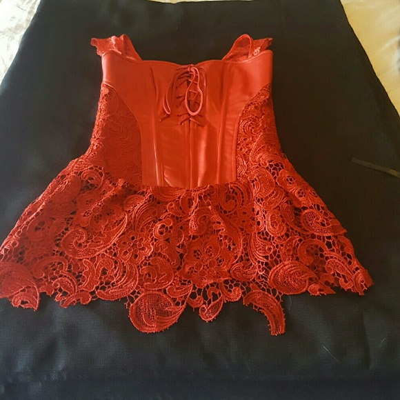 Red corset top