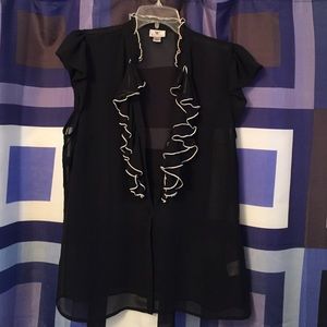 💋Black Sheer Button Blouse 💋