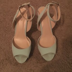 Mint small platform heels.