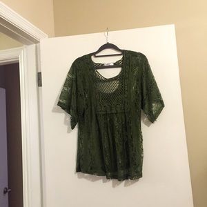 Green Lace Blouse