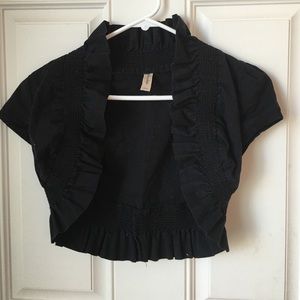 Girls crop black cover top large L vest