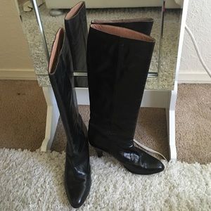 Vintage Lottusse Womens Leather Knee Boots 6.5/37