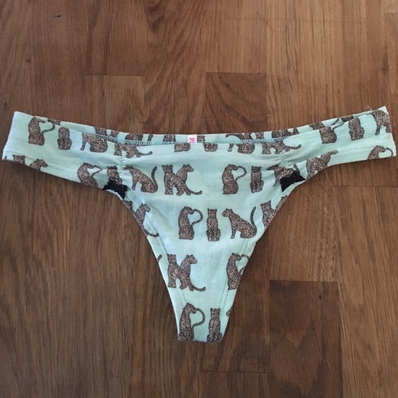 Teal cheetah PINK thong