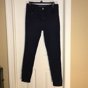 Dark denim hi rise skinny jegging