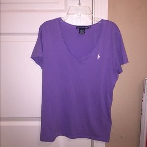 Purple Ralph Lauren V Neck Shirt