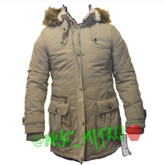 DKNY Faux Fur Trimmed Hooded Anorak Coat / Jacket - Picture 2 of 4