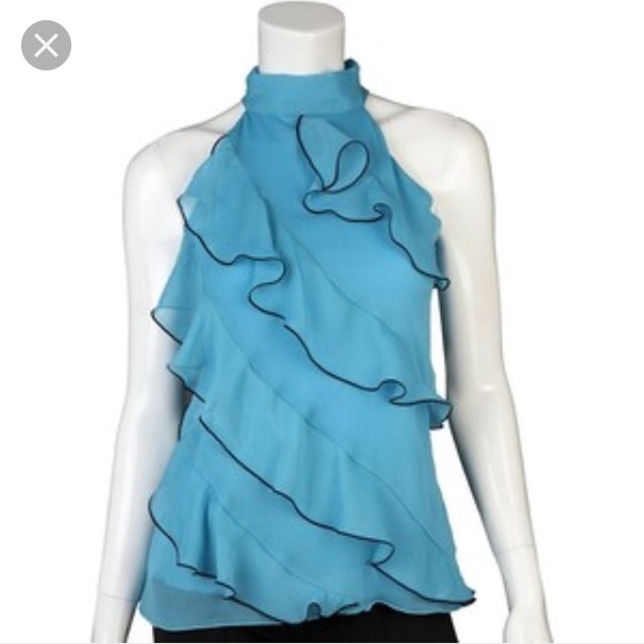 Turquoise Halter style dressy top