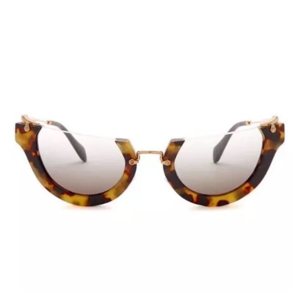 MIU MIU WINK Rasoir Half Rim Cat Eye Sunglasses - Picture 2 of 3