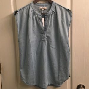 Denim Popover Top