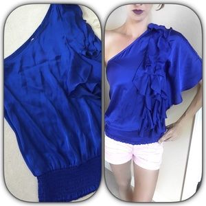 Trac BRAND NEW Royal Blue one shoulder top