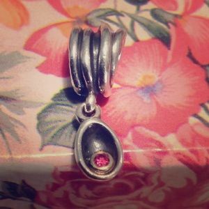 Pandora Garnet Stone Charm with Gold