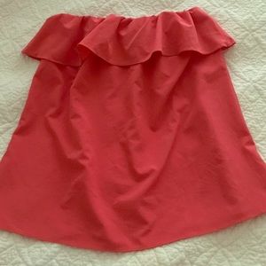 Coral strapless top with ruffle. Make an offer.