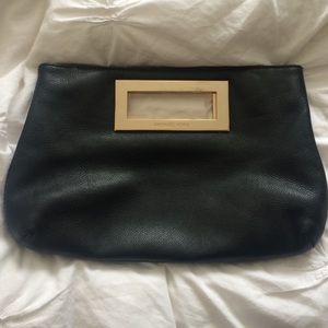 Black leather Michael Kors clutch