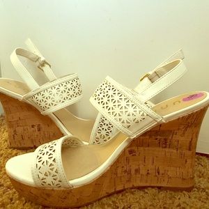 White Wedge heels