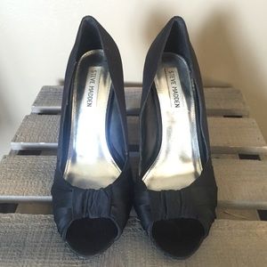 Black Steve Madden Peep Toe Heel