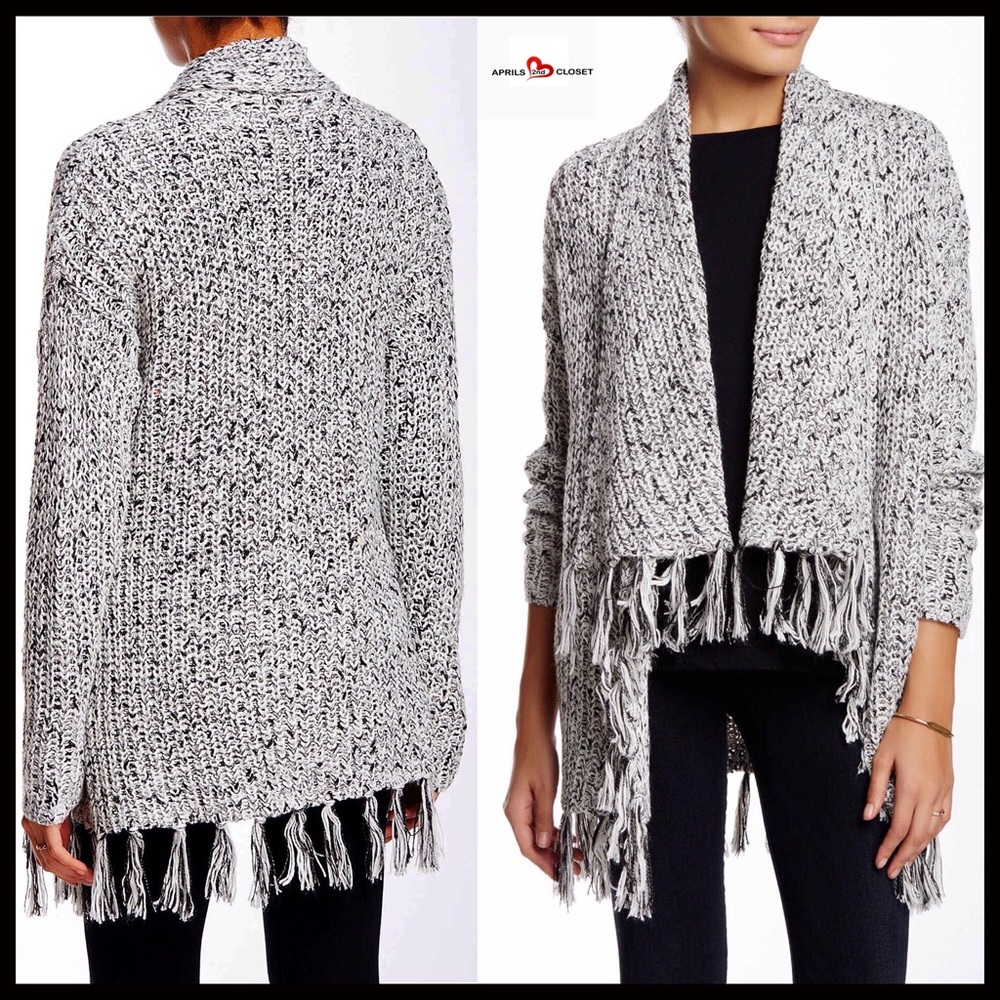 CHAUS LONG TASSEL FRINGE SHAWL CARDIGAN - Picture 8 of 8