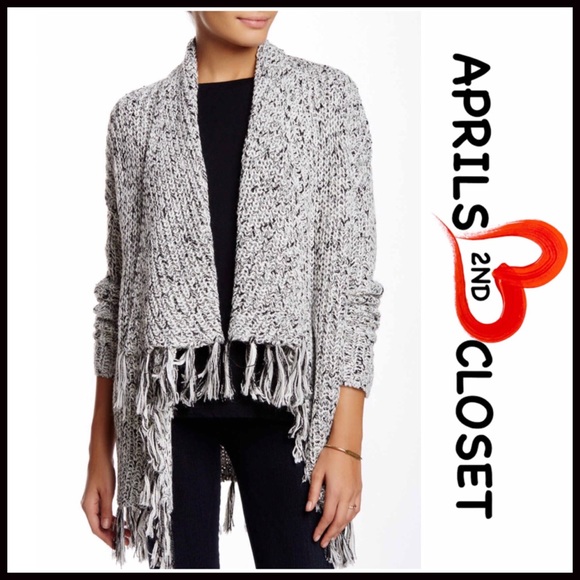 CHAUS LONG TASSEL FRINGE SHAWL CARDIGAN - Picture 7 of 8