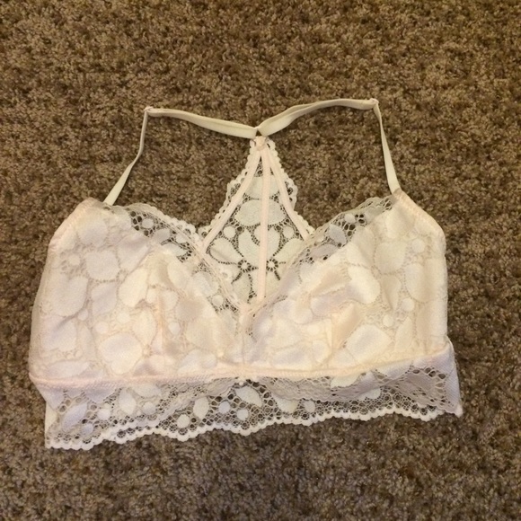 aerie light pink lace bralette