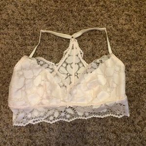 aerie light pink lace bralette
