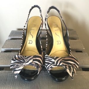 Animal Print Slingback Peep Toe heels