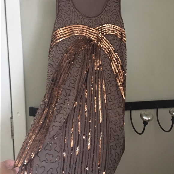 Brown sequin dress