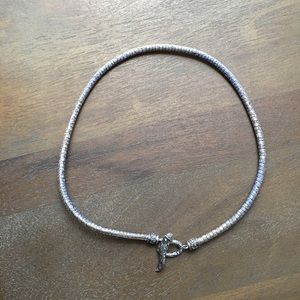 JAI 16" Sterling and Leather Toggle Necklace