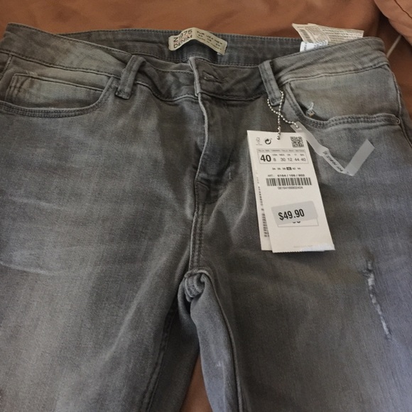 New Zara grey skinny ankle jeans