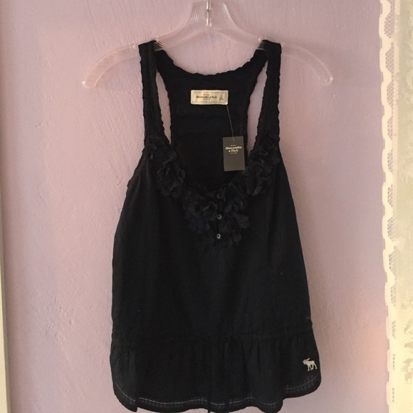 NEW Abercrombie & Fitch Navy Blue ruffled tank