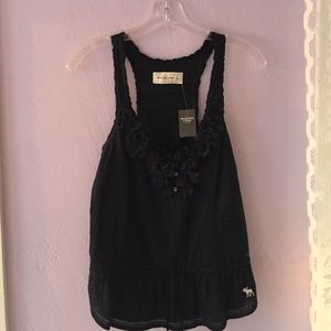 NEW Abercrombie & Fitch Navy Blue ruffled tank