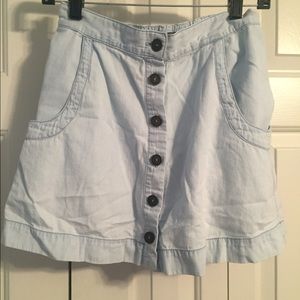 Kendall & Kylie Pale Blue Button Up Skirt