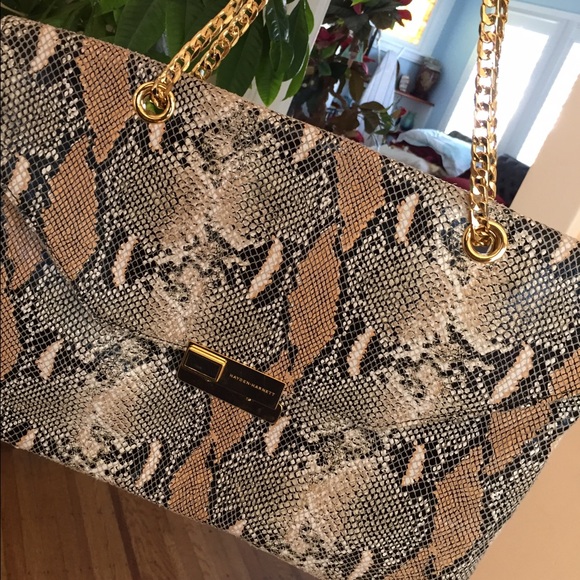 Hayden-Harnett faux snake skin textured handbag