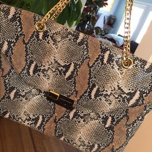 Hayden-Harnett faux snake skin textured handbag
