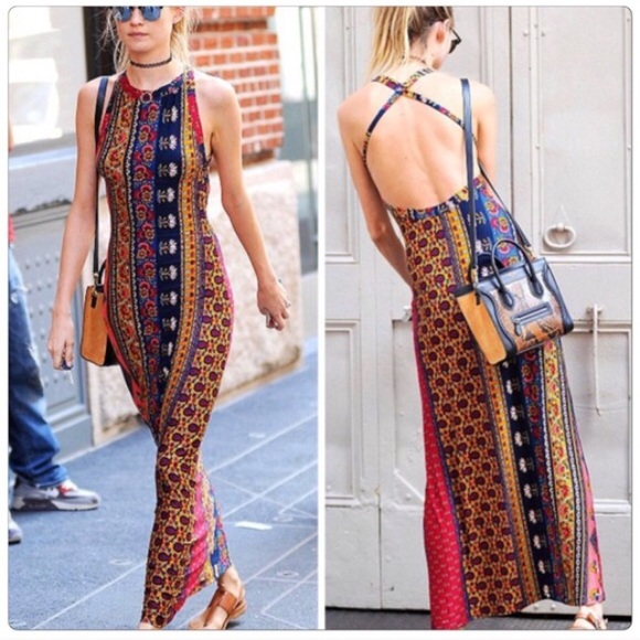 Backless floral print maxi - Picture 3 of 3
