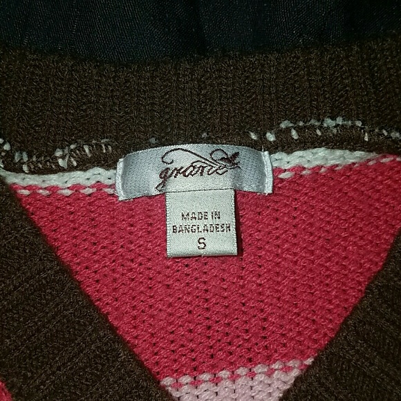 Grane Girl's Striped Pink Sweater - Picture 2 of 3