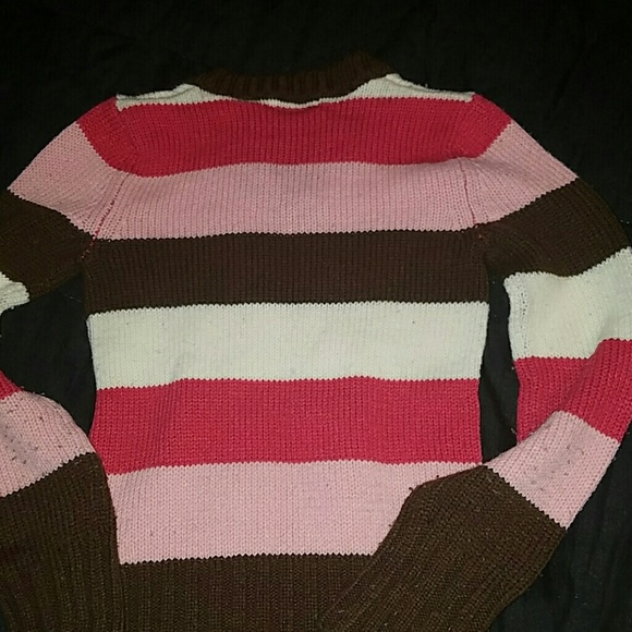 Grane Girl's Striped Pink Sweater - Picture 3 of 3