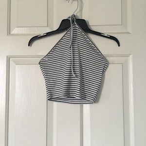 Forever 21 striped halter crop top size M