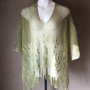 Light & Airy Green Print Poncho