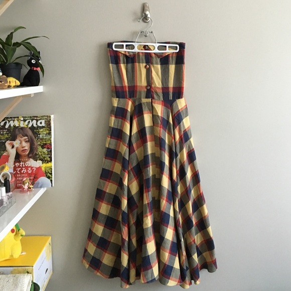 Vintage 1950s Style Plaid Dress