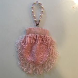 Pink beaded wristlet