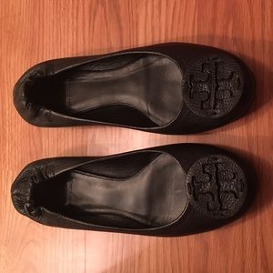Tory Burch Black Reva Ballet Flats Size: 9